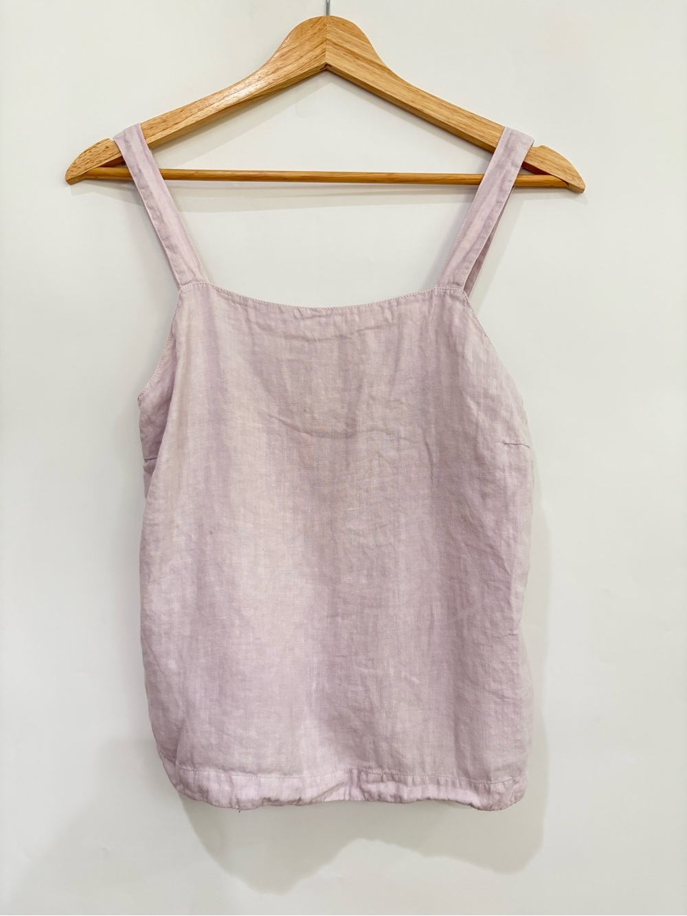 120% Lino Lavender Tank with Button Up Back